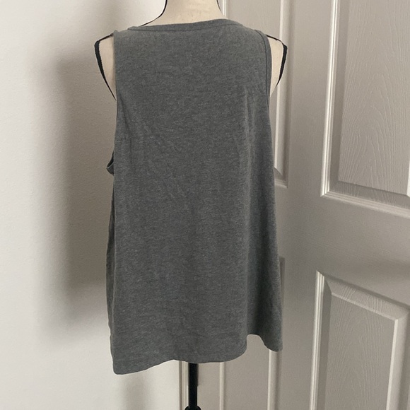 NWOT Torrid Plus Size Lace-Up Tank - Cotton Budweiser Grey - Picture 4 of 9